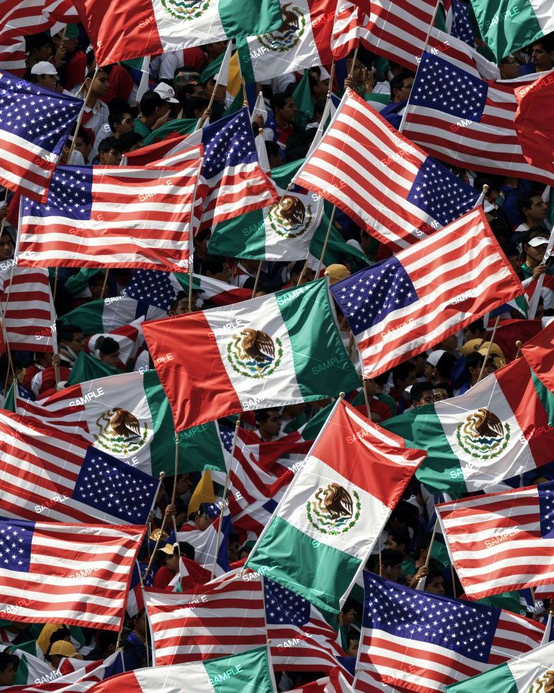 Mexico and US Flags 43