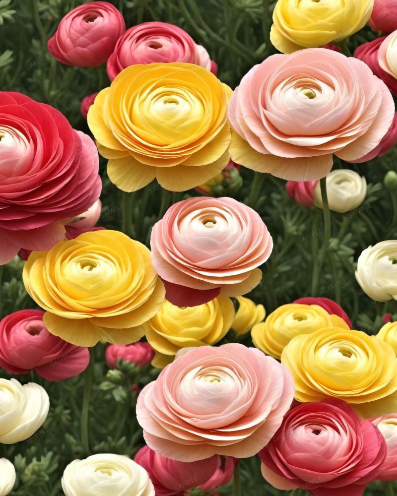Mixed Ranunculus Flowers