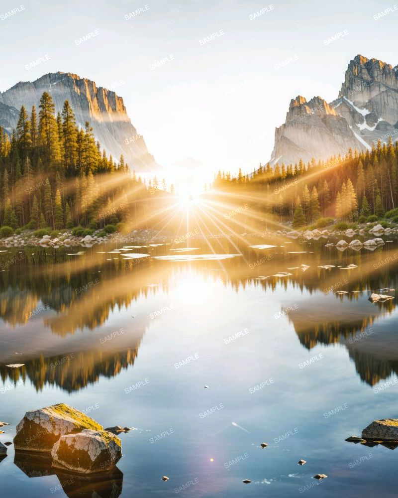 Mountain Lake at Sunrise