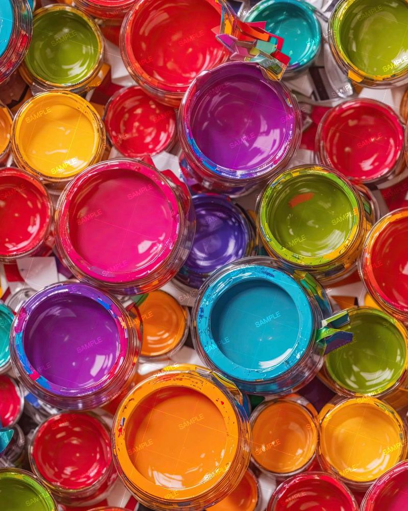 Open Glass Jars of Paint