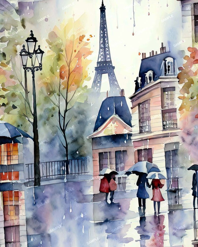 Paris in Autumn Watercolor