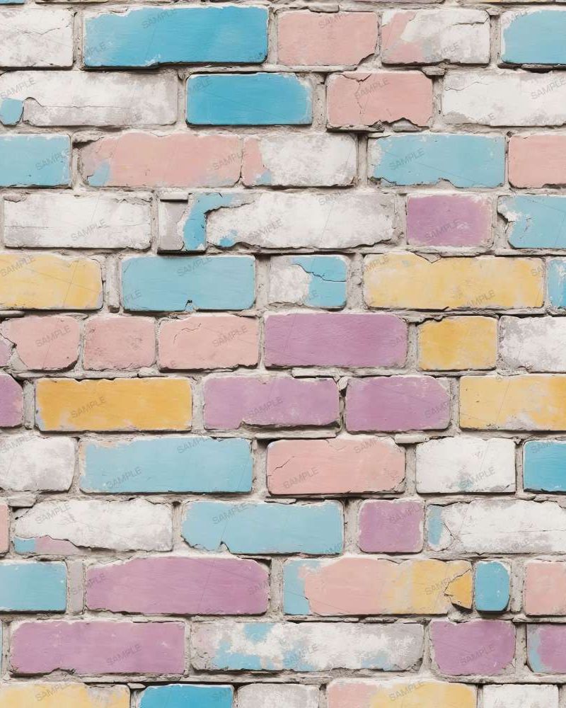 Pastel Painted Brick Wall 42
