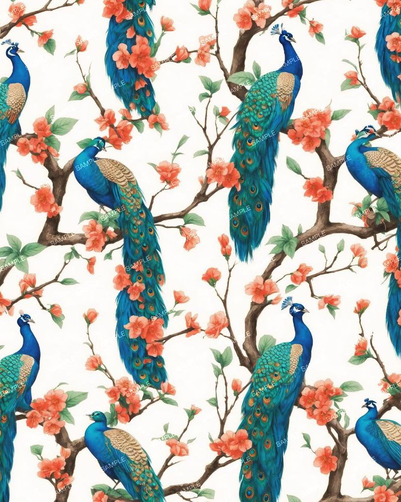 Peacocks in a Cherry Tree 42
