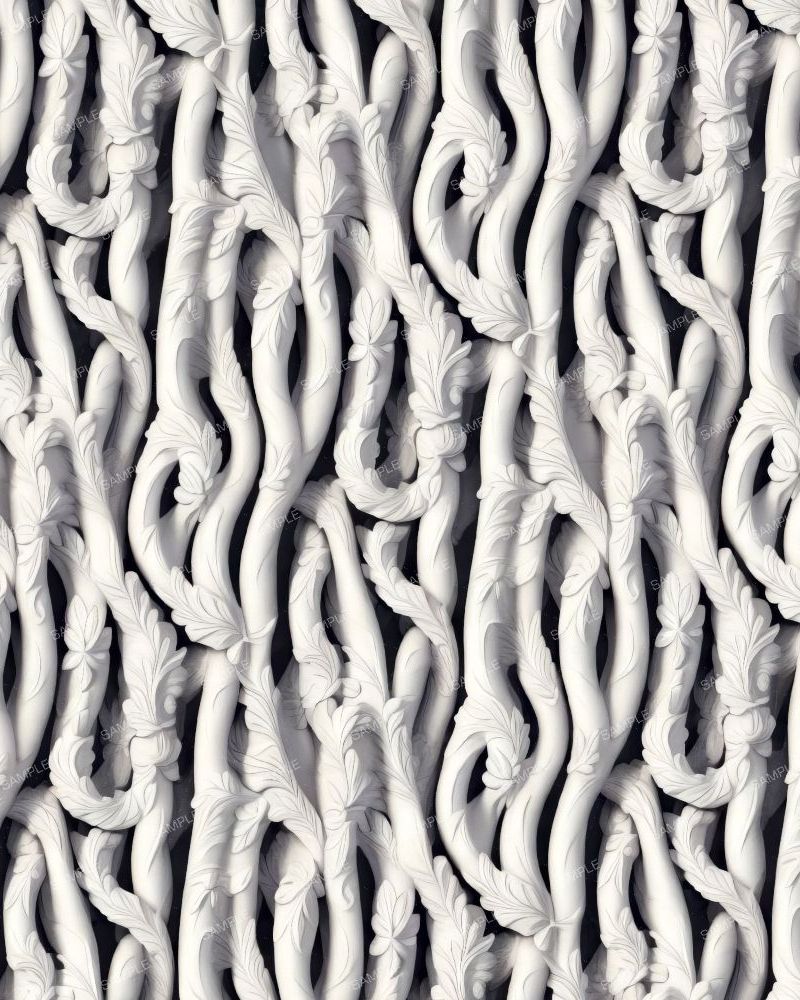 Plaster Acanthus Branching Scrollwork