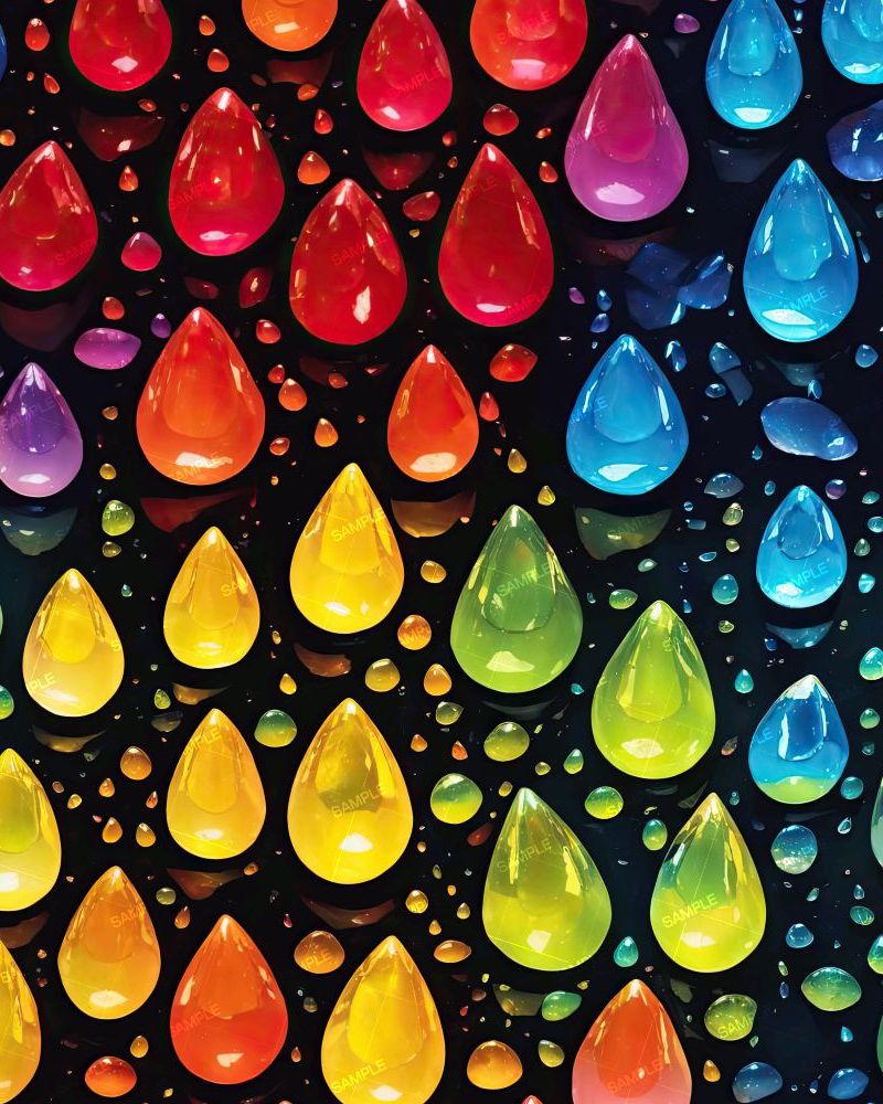 Rainbow Colored Water Drops