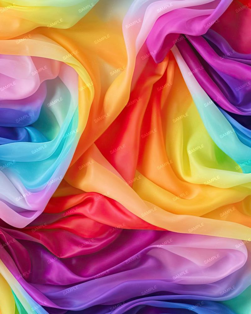 Rainbow Silk Fabric 22