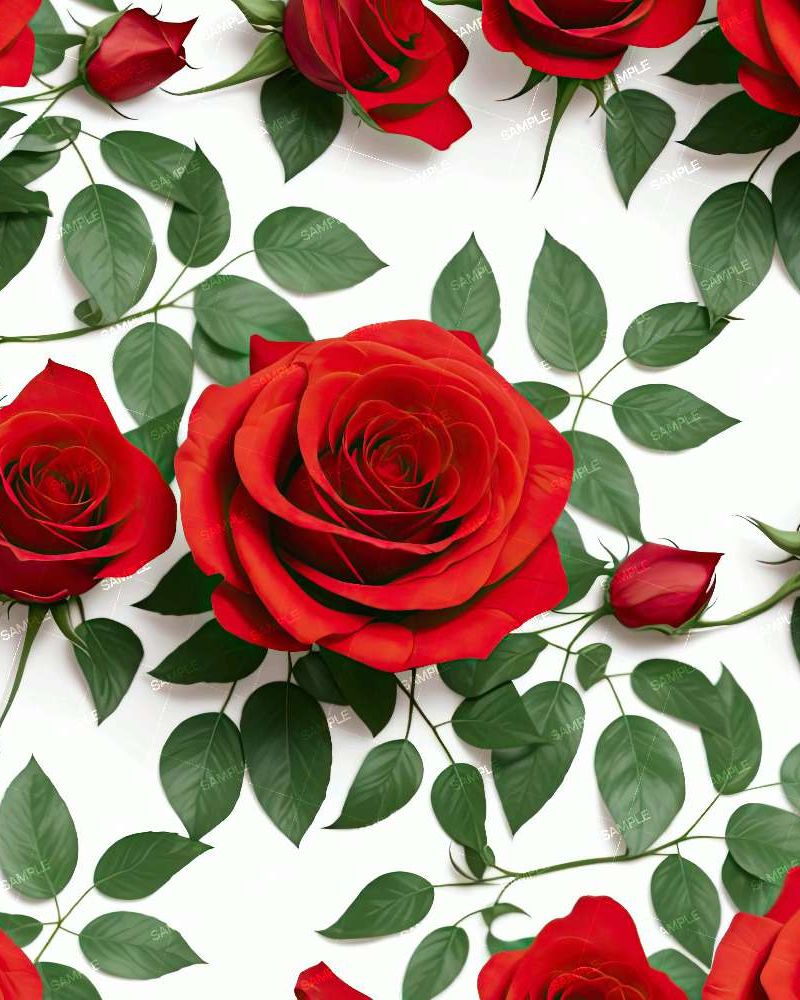 Red Roses on a White Background