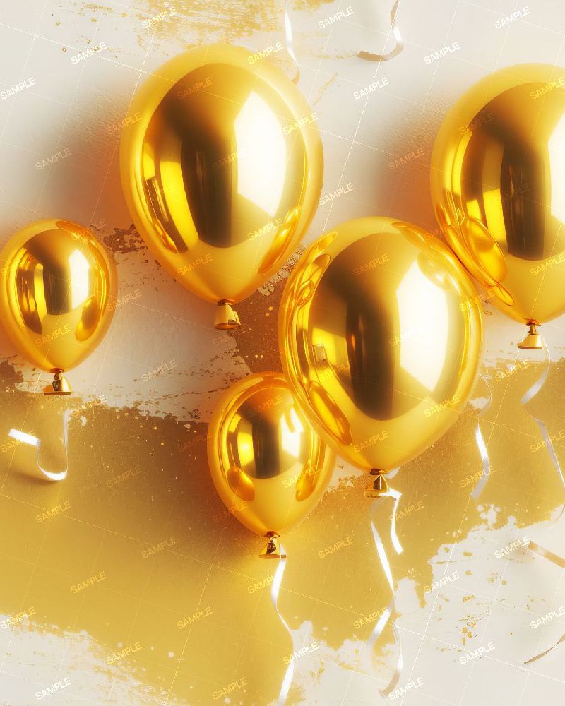 Reflective Gold Balloons