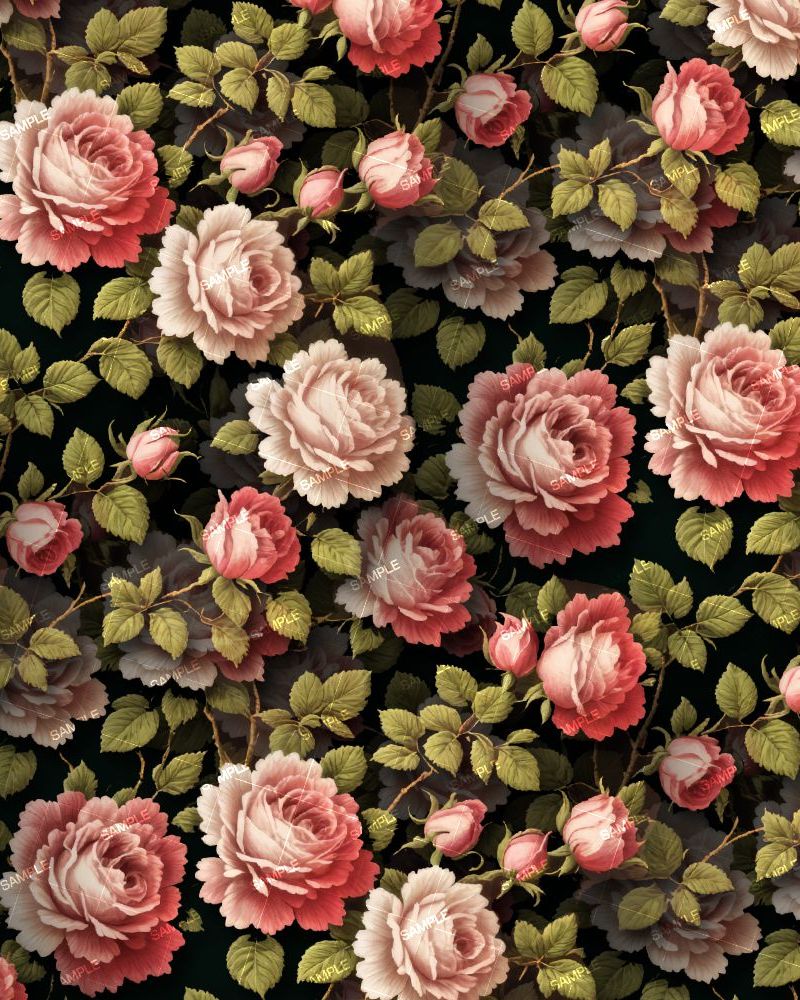 Retro Rose Garden Wallpaper 40