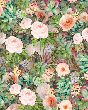 Roundelle Watercolor Flowers