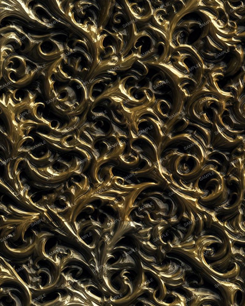 Rubbed Gold Scrollwork