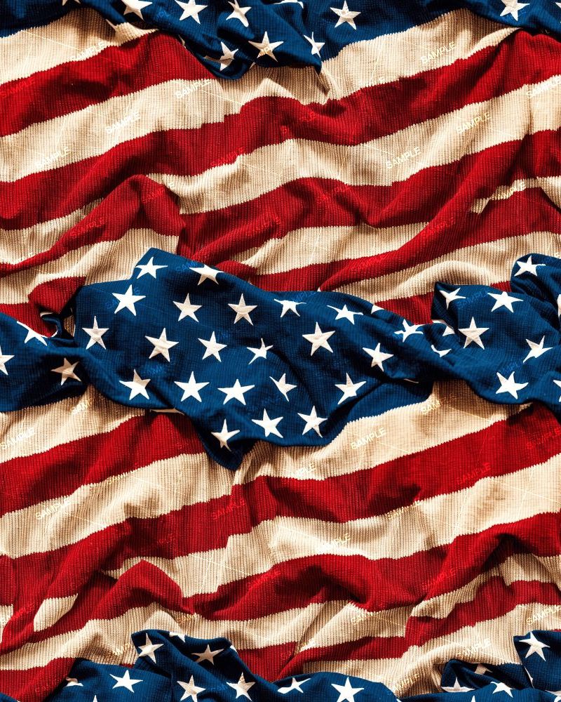Rumpled Patriotic US Flag 43