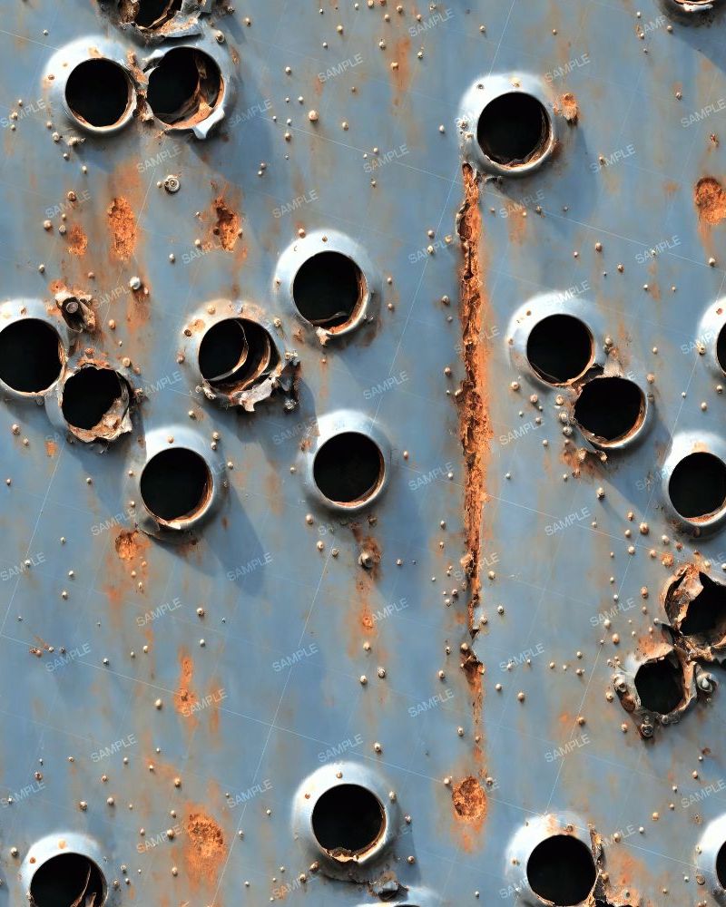 Rusty Steel Bullet Holes 43