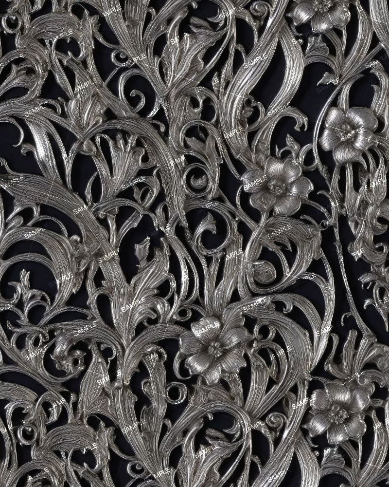 SIlver Floral Scrollwork