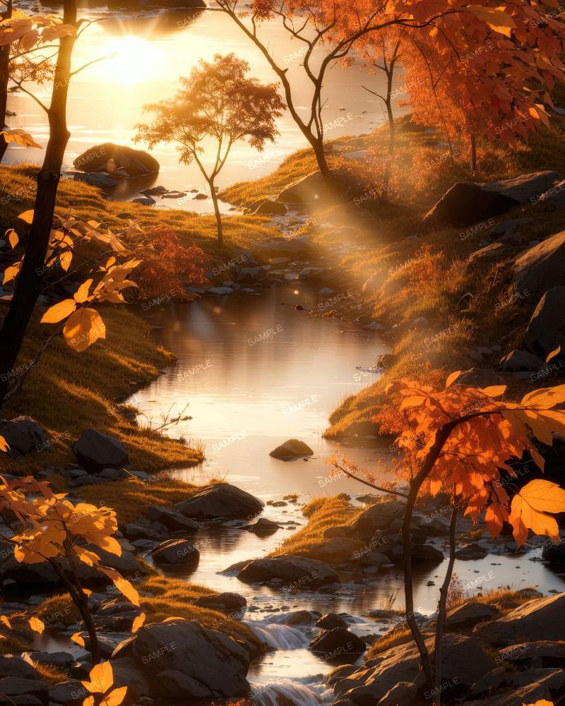 Serene Autumn Scene at Sunrise 43