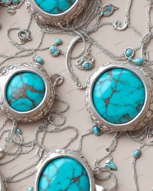 Shabby Chic Turquoise and Silver Chains 42