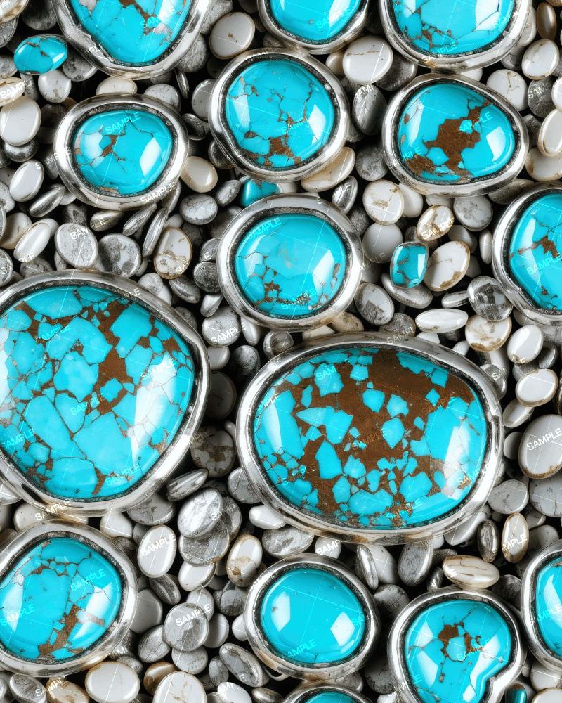 Silver Mounted Turquoise 48