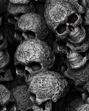 Silver Ornamented Skulls
