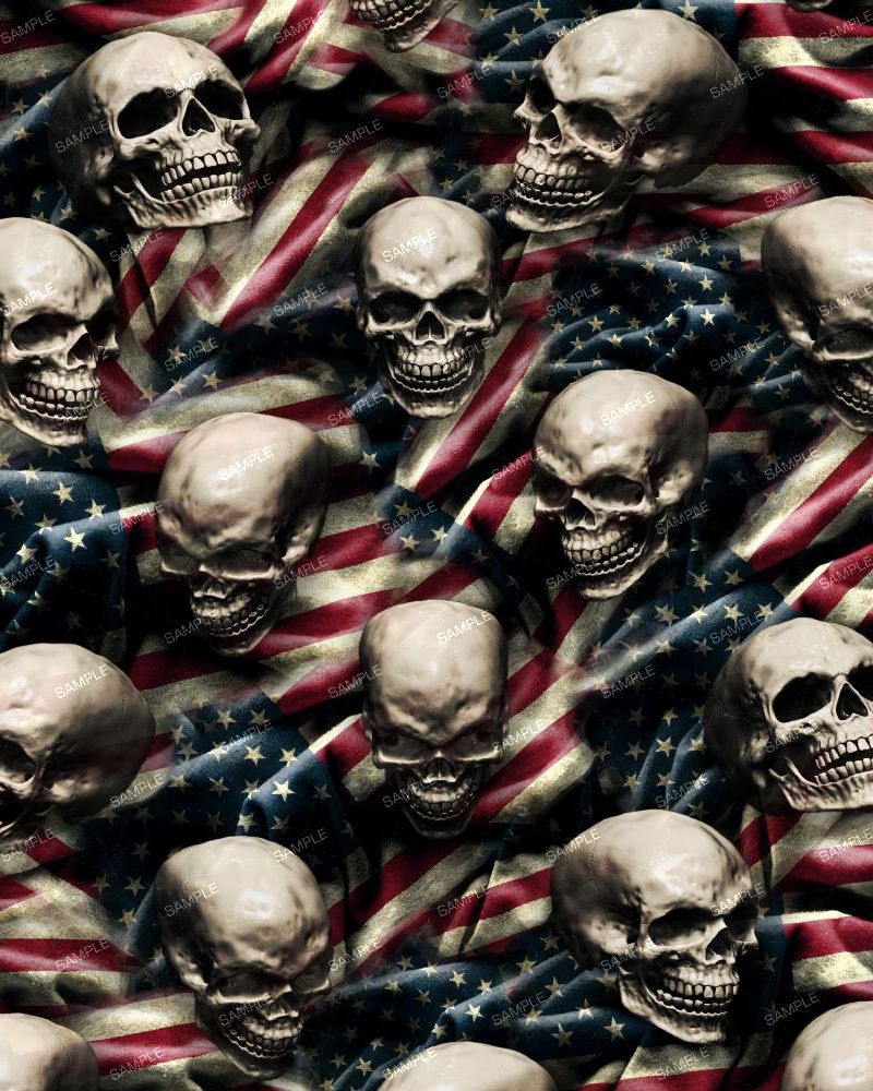 Skulls with US Flag