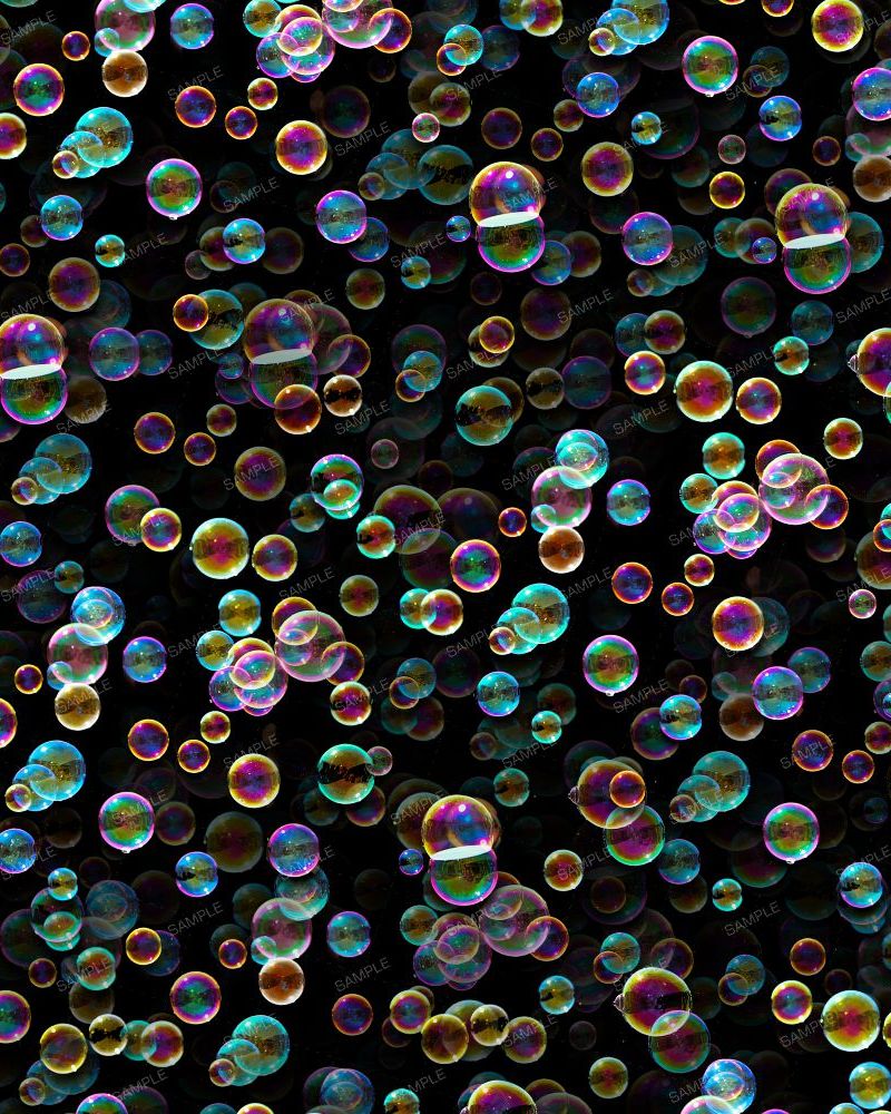 Soap Bubbles Black Background