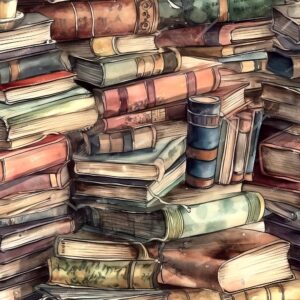 Stacked Books Illustration
