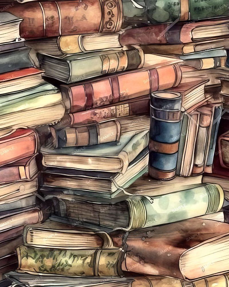 Stacked Books Illustration