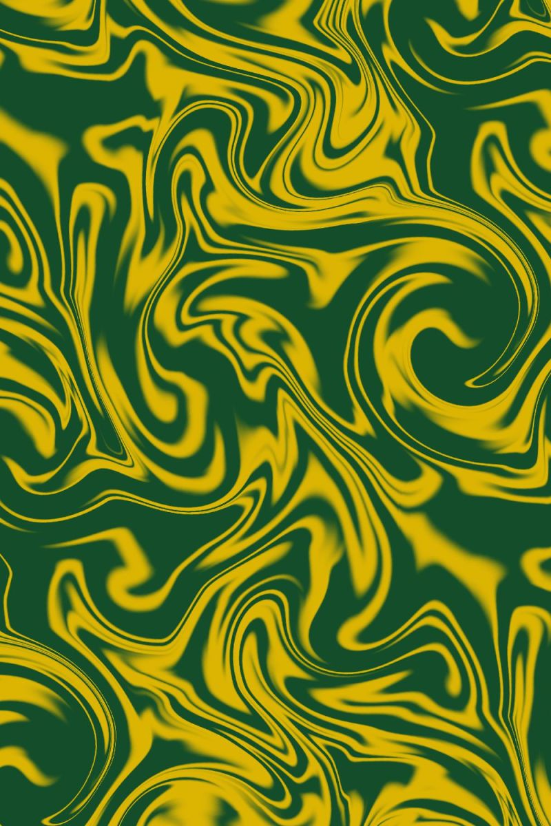 Swirled Paint Green and Gold
