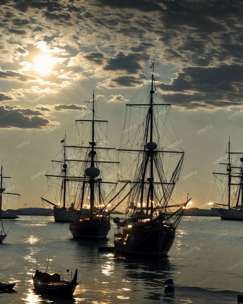 Tall Ships at Sunset 45