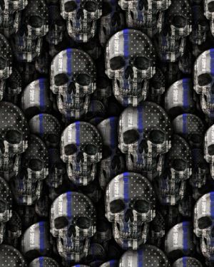 Thin Blue Line Skulls 22