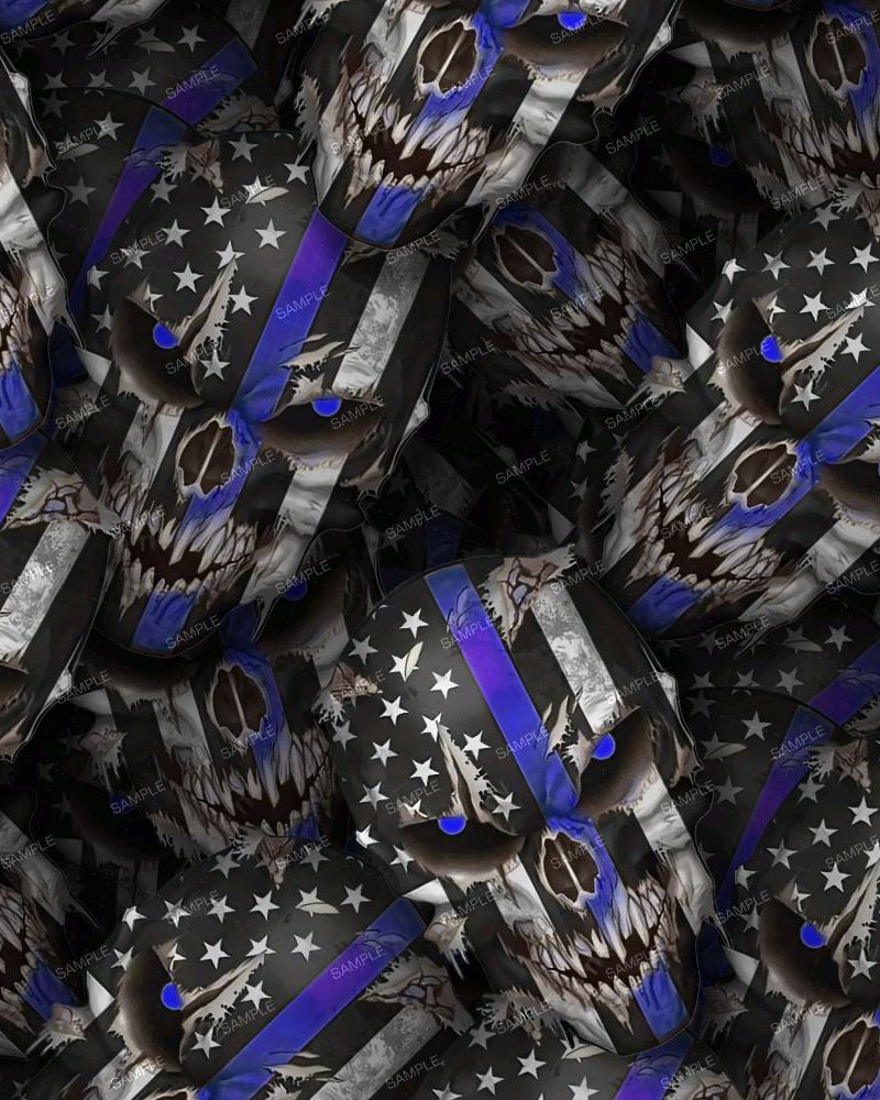 Thin Blue Line Skulls 24