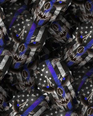 Thin Blue Line Skulls 24