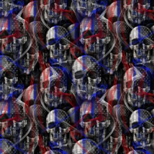 Thin Blue Line Skulls with Smoke