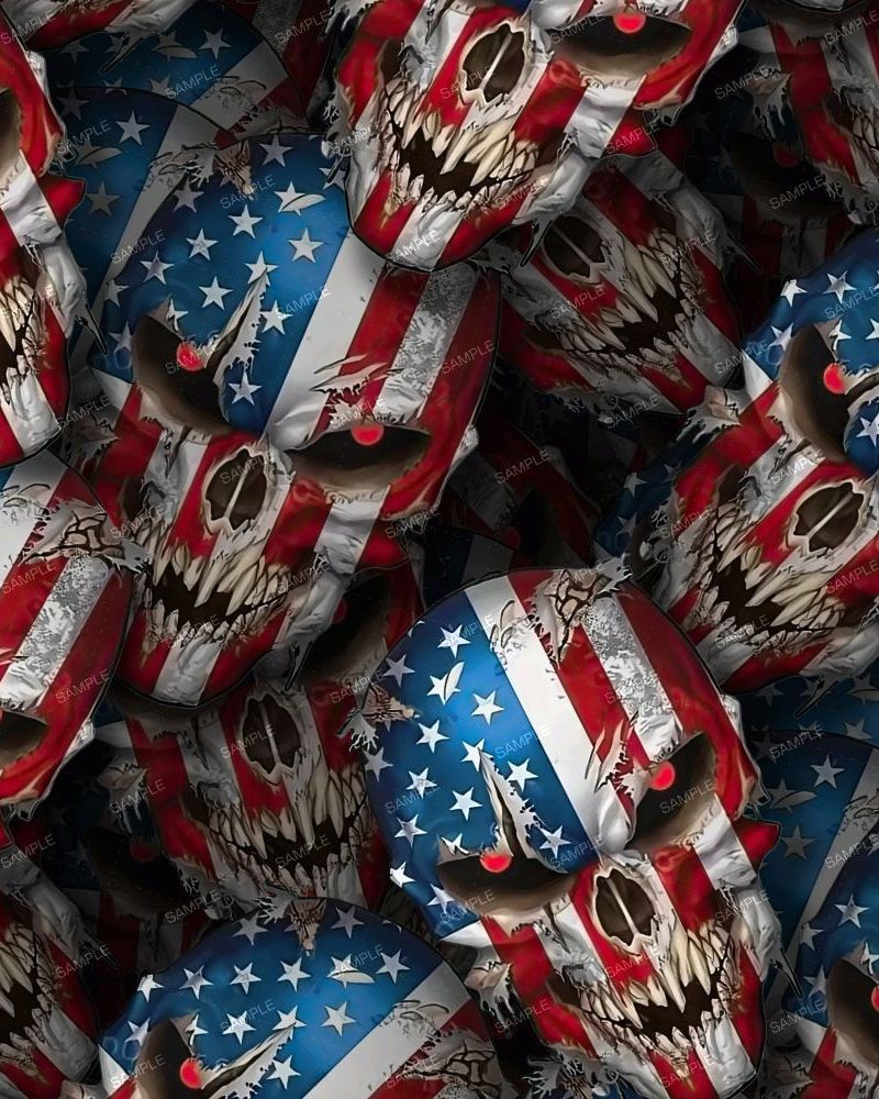 Thin US Flag Skulls 24