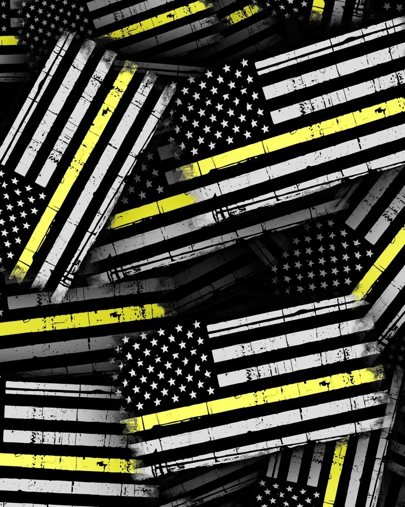 Thin Yellow Line Flag Distressed