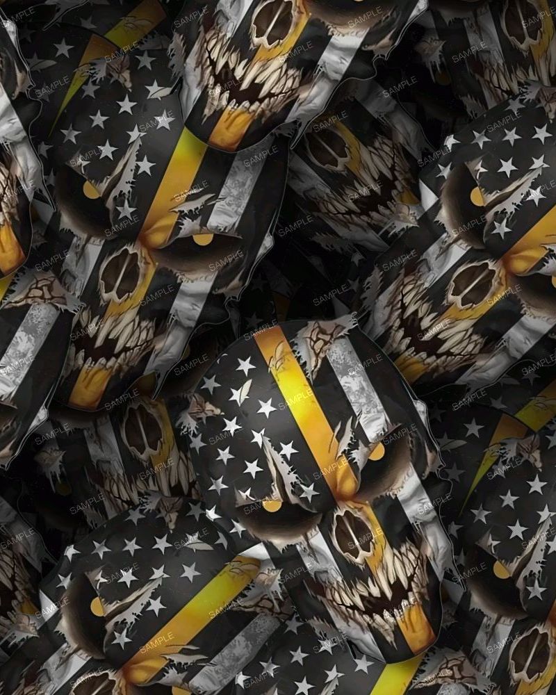 Thin Yellow Line Skulls 24