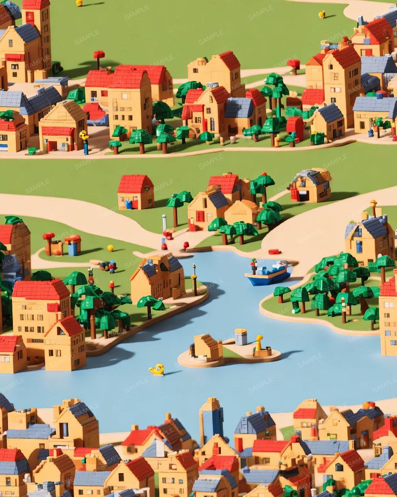 Toy Block Village