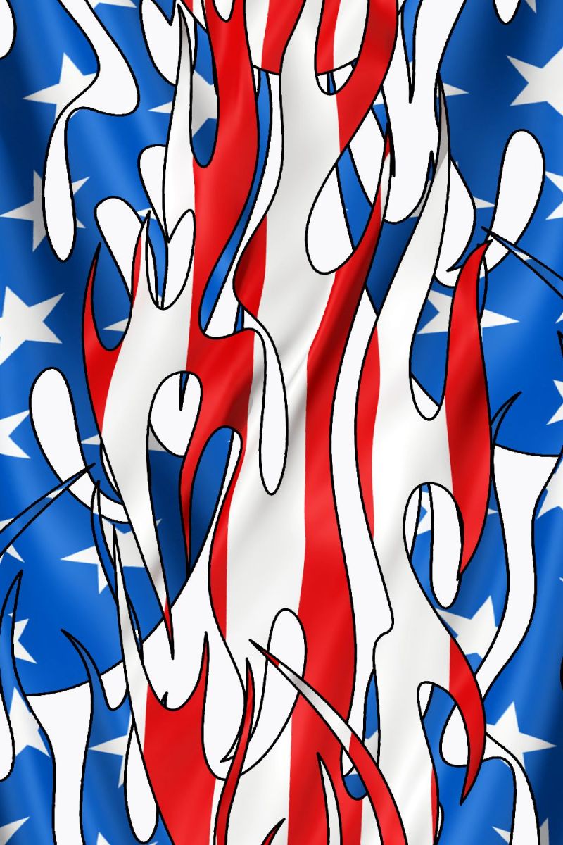 Tribal Flames US Flag 18