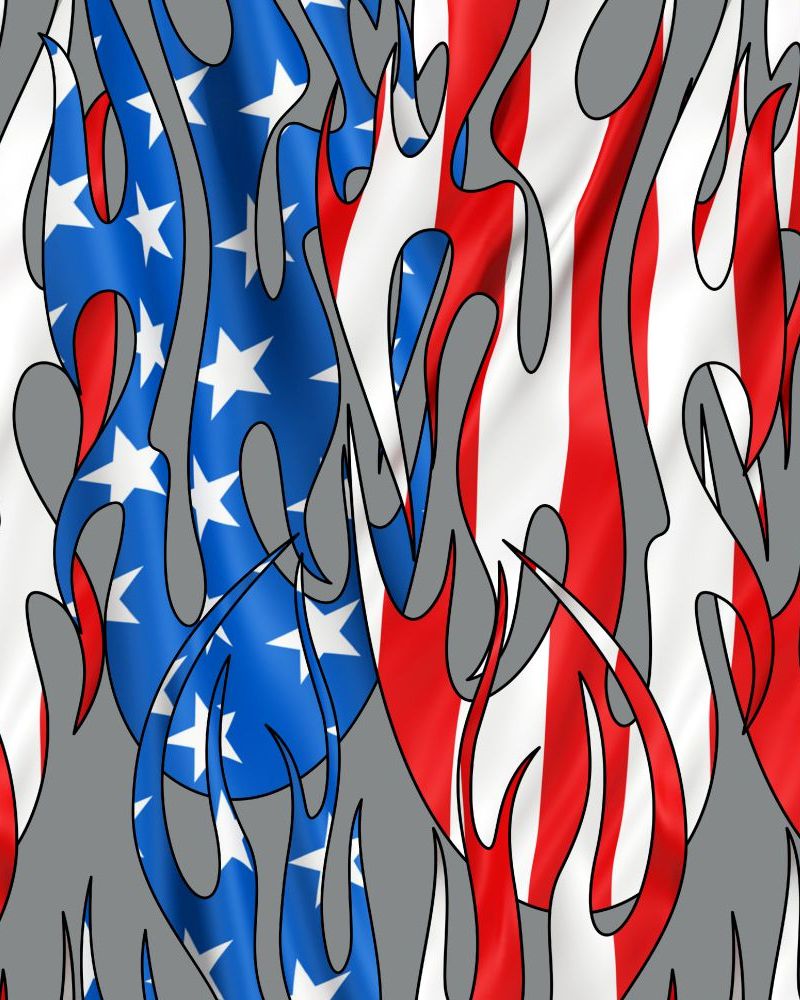 Tribal Flames US Flag 23