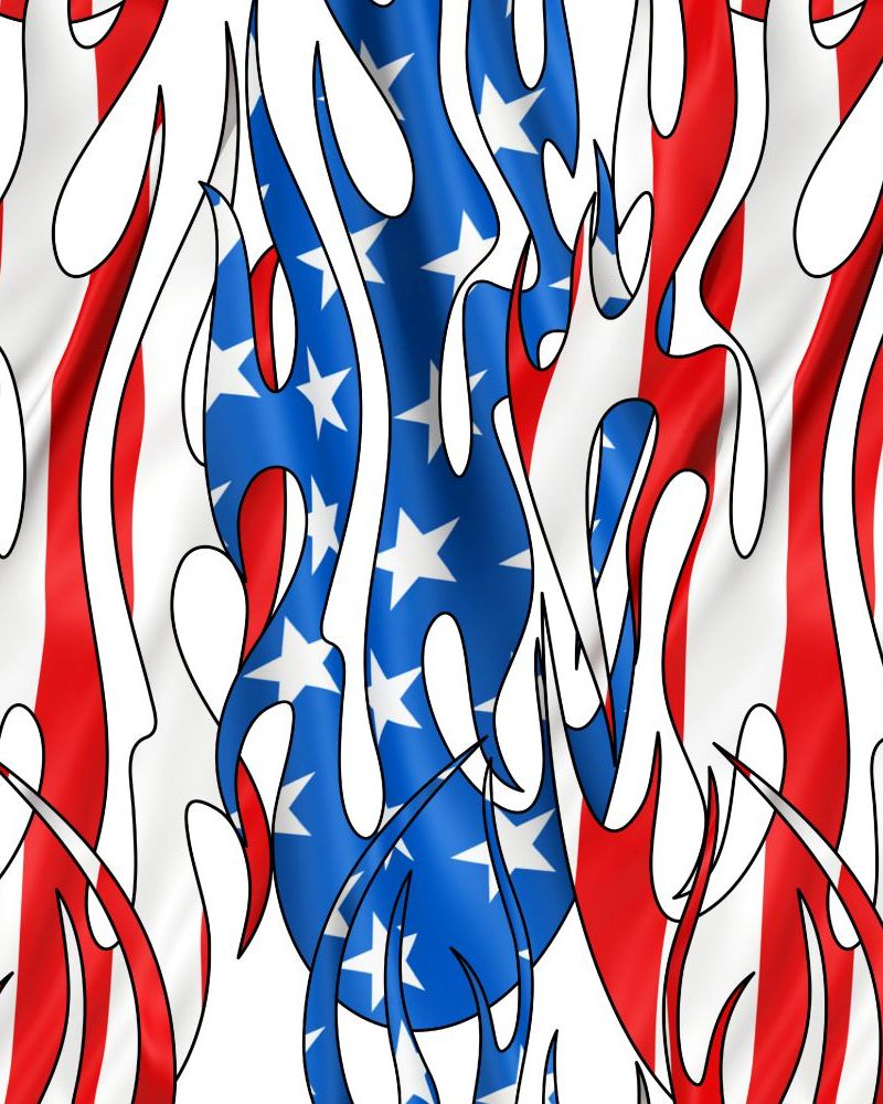 Tribal Flames US Flag 24
