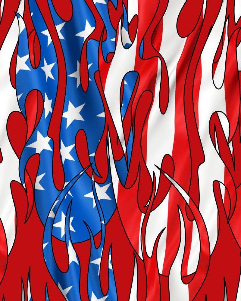 Tribal Flames US Flag 25