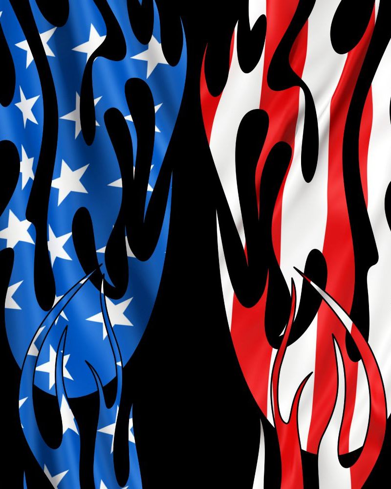 Tribal Flames US Flag 27