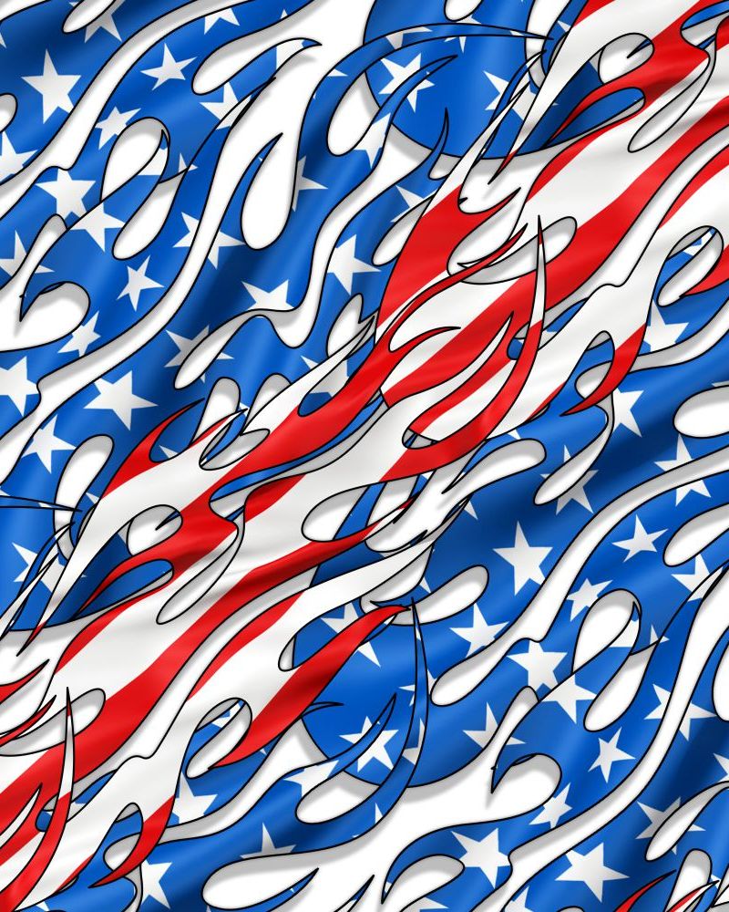 Tribal Flames US Flag 30