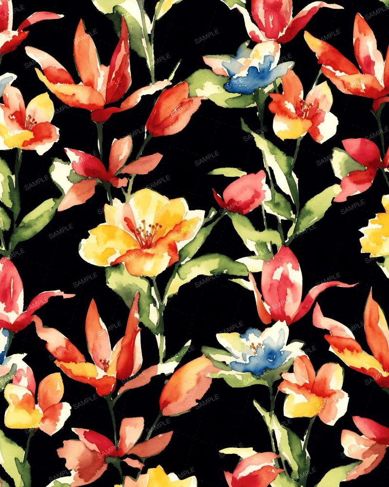 Tropical Watercolor Flowers 48