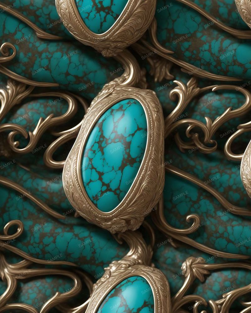 Turquoise Mounted in Bronze