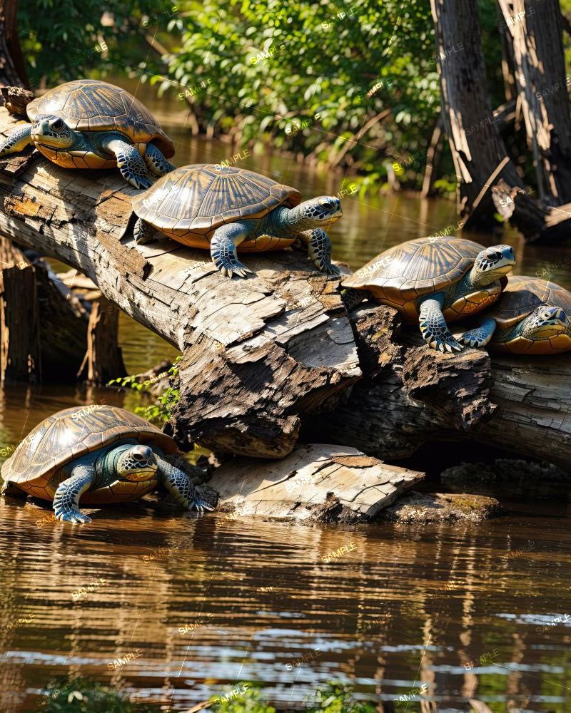 Turtles Sunning Themselves