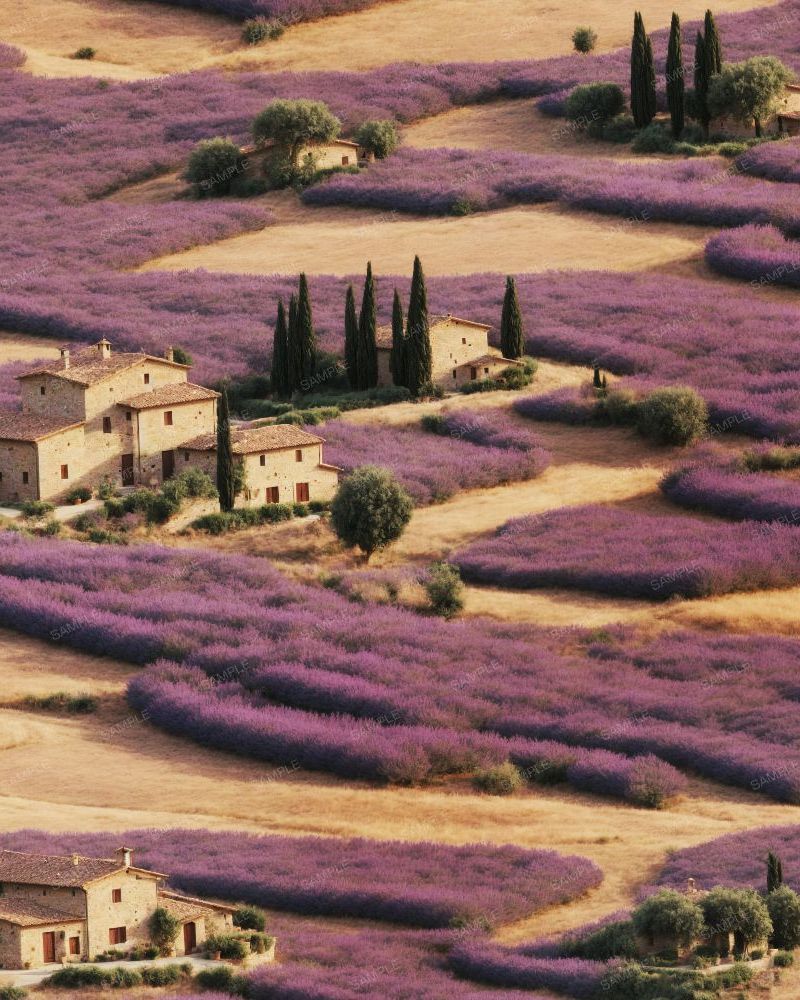 Tuscan Farmhouse in a Field of Lavender