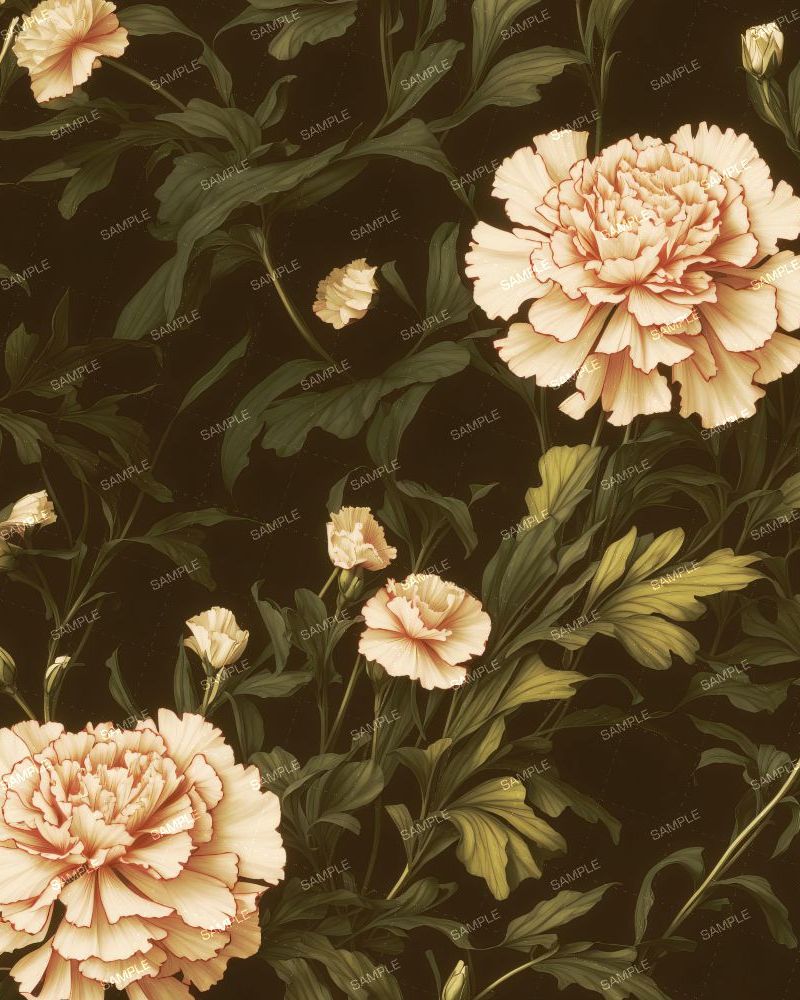 Victorian Carnations Wallpaper Pattern