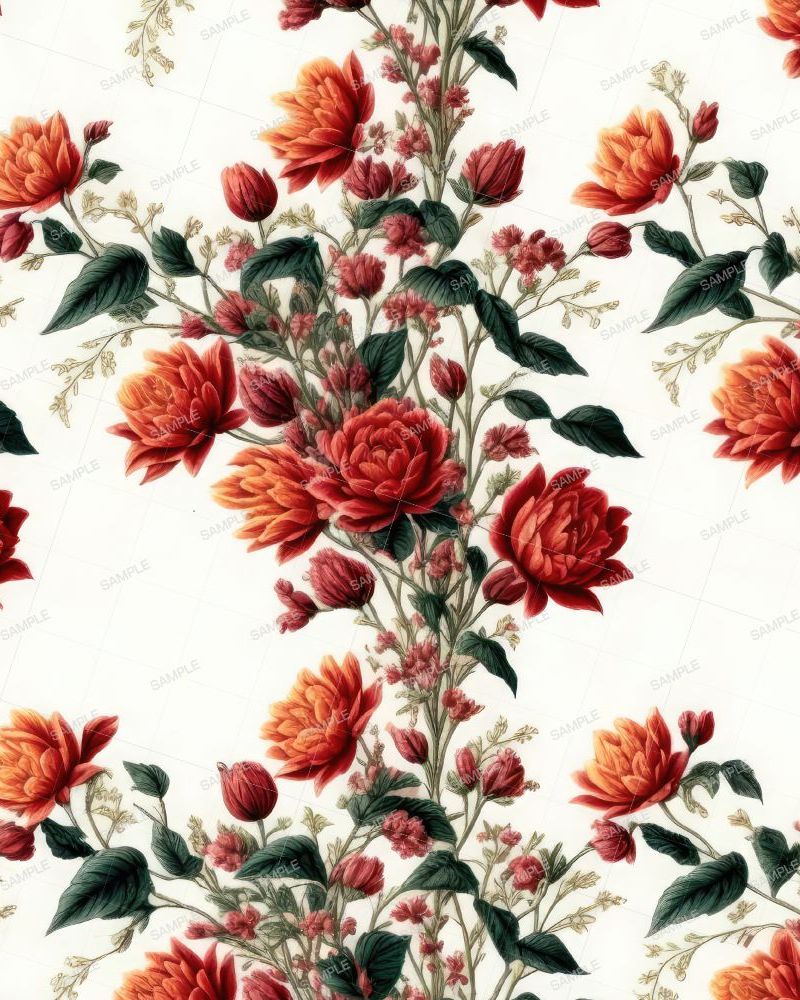 Vintage Botanical Flower Wallpaper Pattern 52
