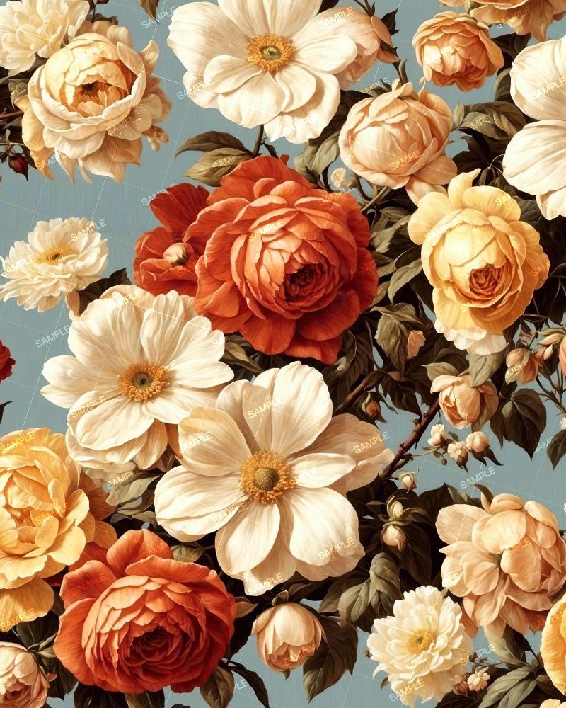 Vintage Flowers Painting 46