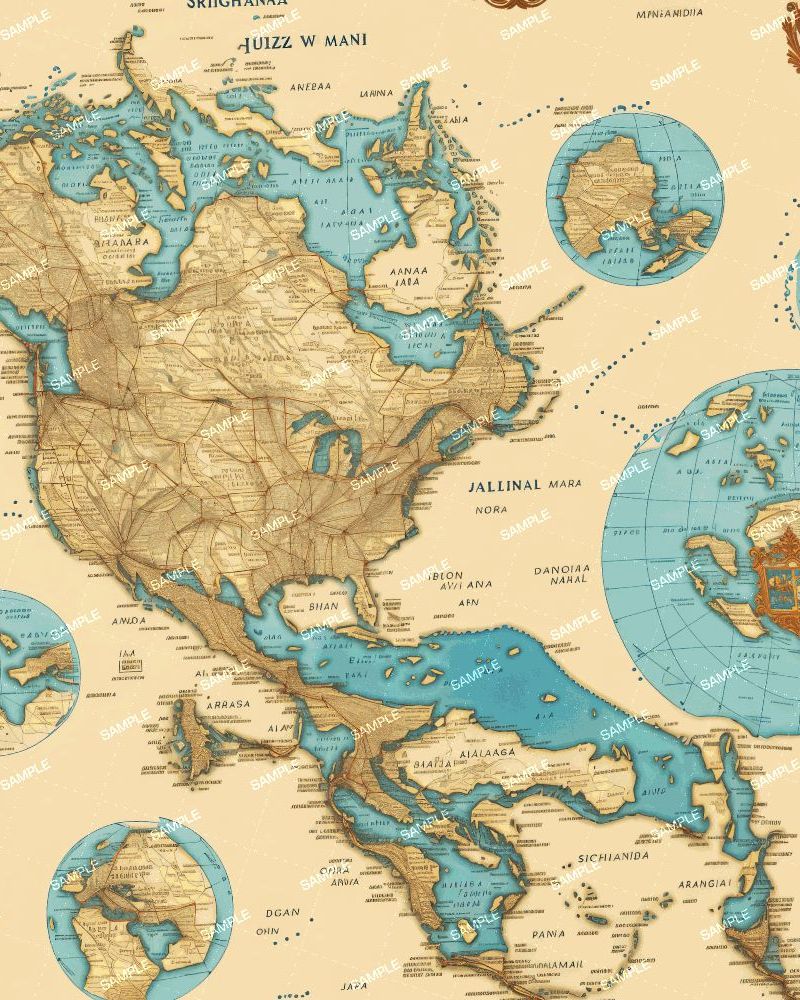 Vintage Illustrated Travel Map 42